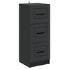 vidaXL Drawer Cabinet Black 33 x 34.5 x 87 cm Engineered Wood