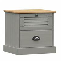 vidaXL Bedside Cabinet VIGO Grey 42x35x42 cm Solid Wood Pine