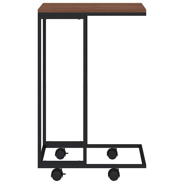 vidaXL Side Table with Wheels Black 40x30x63.5 cm Engineered Wood