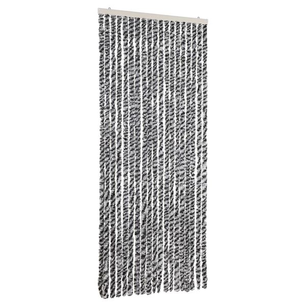 vidaXL Fly Curtain Grey and Black and White 56x185 cm Chenille