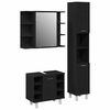 vidaXL Bathroom Furniture Set with Door 3 pcs Black 30 x 30 x 179.5 cm