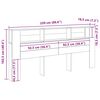 vidaXL Headboard Cabinet 220 x 18,5 x 104,5 cm Engineered wood