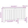 vidaXL Radiator Cover Black Oak 149 x 20 x 82 cm Engineered Wood