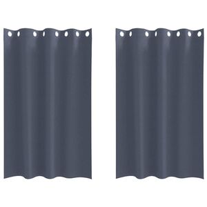vidaXL Blackout Curtains with Rings 2 pcs Anthracite 175 x 140 cm