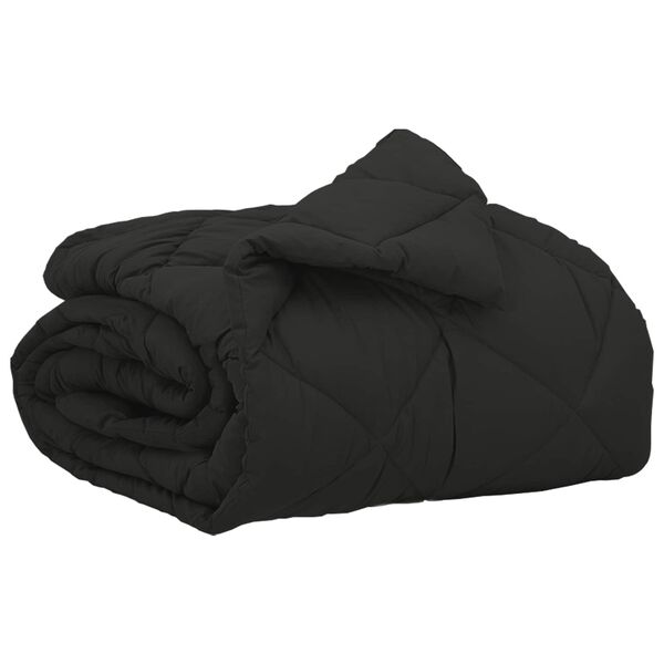 vidaXL Full Year Duvet Black 220 x 155 cm Microfiber