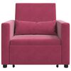 vidaXL Single Sofa Bed Reclining Wine red 90 x 165 x 87 cm Velvet