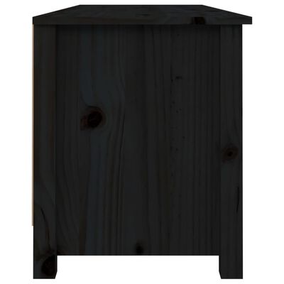 vidaXL Shoe Bench Black 110x38x45.5 cm Solid Wood Pine