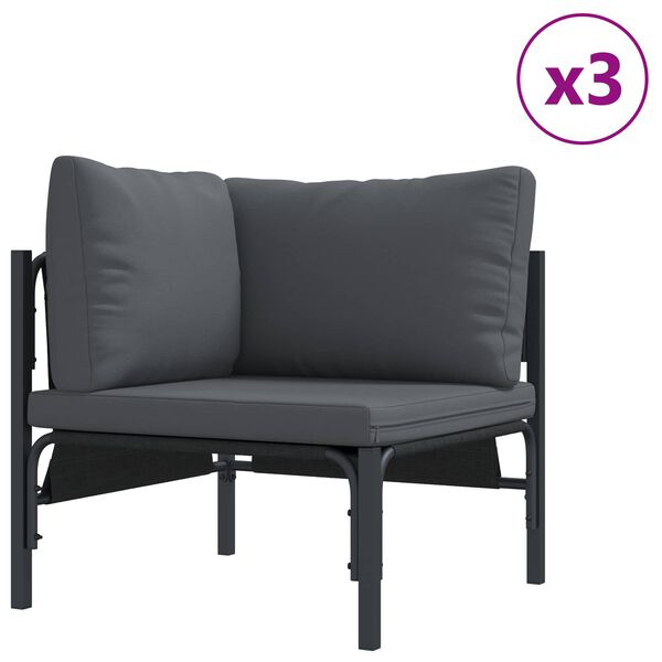 vidaXL Garden Sofa Set with Cushion 6 pcs Anthracite Steel