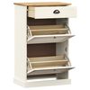 vidaXL Shoe Cabinet VIGO 60x35x96 cm White Solid Wood Pine