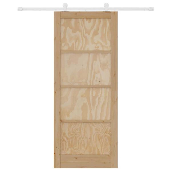 vidaXL Sliding Door Brown 86 x 211 cm Solid Pine Wood