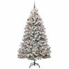 vidaXL Artificial Christmas Tree Green and White 210 cm PVC and Metal