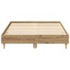 vidaXL Bed Frame No Mattress Artisan Oak 140x190 cm Engineered Wood