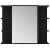 vidaXL Bathroom Mirror Cabinet Black 80x20.5x64 cm Engineered Wood