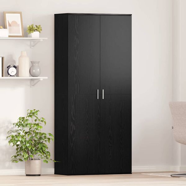 vidaXL Highboard Black oak 80 x 35 x 180 cm Engineered wood