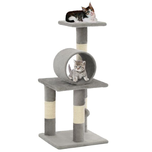 vidaXL Cat Tree with Sisal Scratching Posts 65 cm Grey