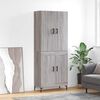 vidaXL Highboard Grey Sonoma 69.5x34x180 cm Engineered Wood