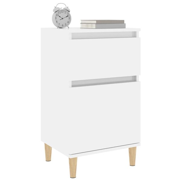 vidaXL Bedside Cabinets 2 pcs High Gloss White 40x35x70 cm