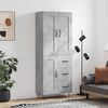 vidaXL Highboard Concrete Grey 69.5x34x180 cm Engineered Wood