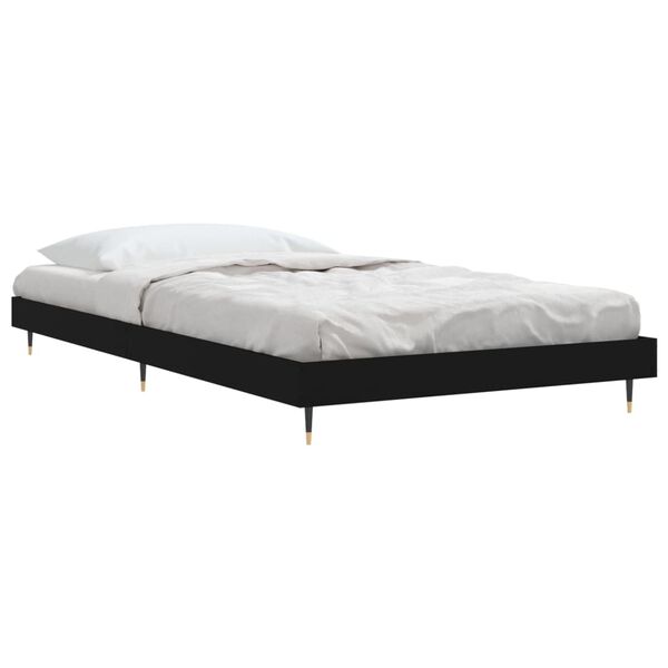 vidaXL Bed Frame without Mattress Black 90x200 cm Engineered Wood