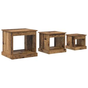 vidaXL Coffee Table 3 pcs Old Wood 48 x 45 x 45 cm Engineered Wood