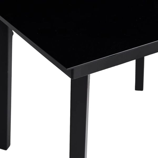 vidaXL Garden Dining Table Black 80x80x74 cm Steel and Glass