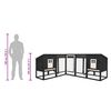 vidaXL Outdoor Rabbit Hutch with Run Grey and White Solid Fir Wood