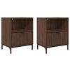vidaXL Bedside Cabinet 2 pcs Brown oak 49 x 36 x 61 cm Engineered wood