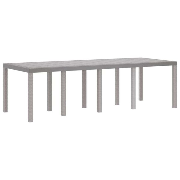 vidaXL Garden Dining Table Light grey 250 x 100 x 73 cm Poly Rattan