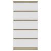 vidaXL Drawer Sideboard White and Sonoma Oak 60x35x121 cm Engineered Wood