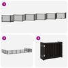 vidaXL Dog Gate with Door Foldable 12 Panels Black 960 cm Poplar Wood