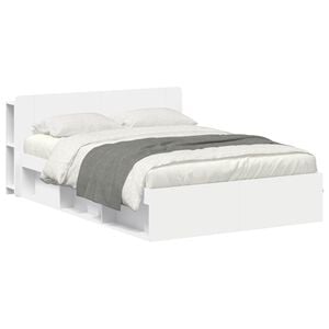 vidaXL Bed Frame with Storage White 150 x 200 cm Engineered Wood