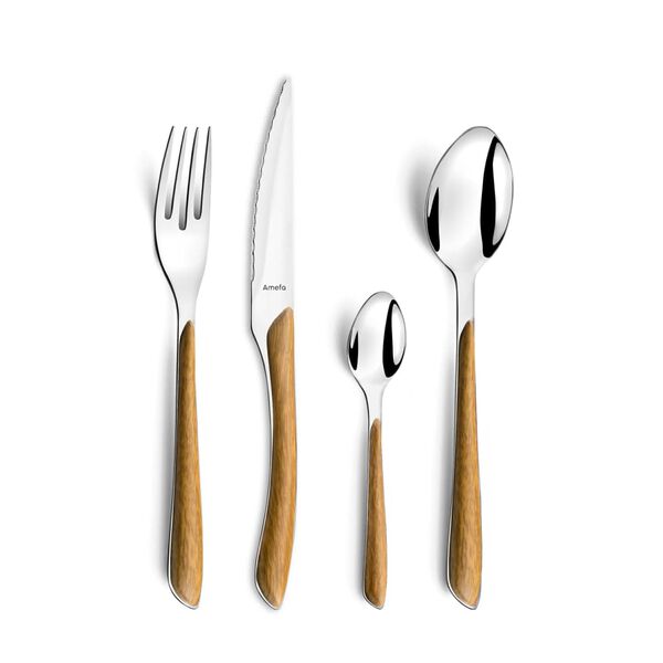 Amefa 16-Piece Cutlery Set Eclat Nature Natural Wood