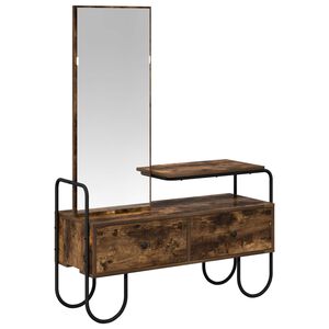 vidaXL Dressing Table Smoked Oak 100 x 36.5 x 136 cm Engineered Wood