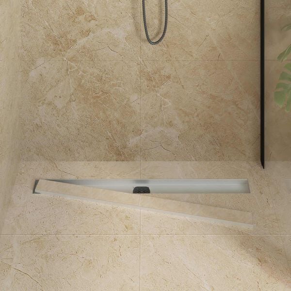 vidaXL Shower Drain 2-in-1 with 360&deg; Siphon Silver 90 cm