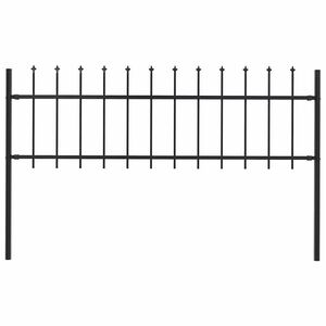 vidaXL Garden Fence "Woerden" with Spear Top Steel 170x60 cm Black