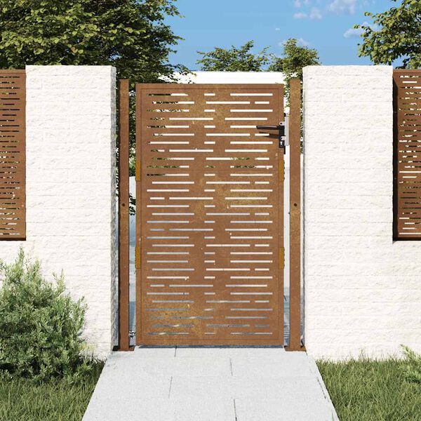 vidaXL Garden Gate 100x150 cm Corten Steel Square Design