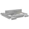 vidaXL Storage Bed Frame Grey Sonoma 200 x 200 cm Engineered Wood