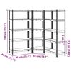 vidaXL 3 Piece 5-Layer Shelves Set Silver Steel&Engineered Wood