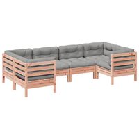 vidaXL 6 Piece Garden Sofa Set with Cushions Solid Wood Douglas Fir