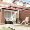 vidaXL Retractable Awning Red and White 300 x 250 cm Fabric and Metal