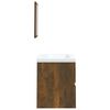 vidaXL Bathroom Sink Cabinet with Basin and Mirror Smoked Oak