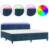 vidaXL Box Spring Bed with Mattress&LED Dark Blue 200x200cm Velvet