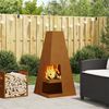 vidaXL Fire Pit Brown 50 x 50 x 100 cm Steel