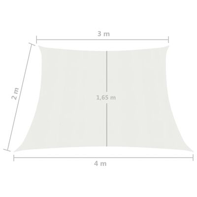 vidaXL Sunshade Sail 160 g/m² White 3/4x2 m HDPE