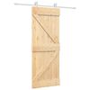 vidaXL Sliding Door 80 x 210 cm Solid Pine Wood Natural and White