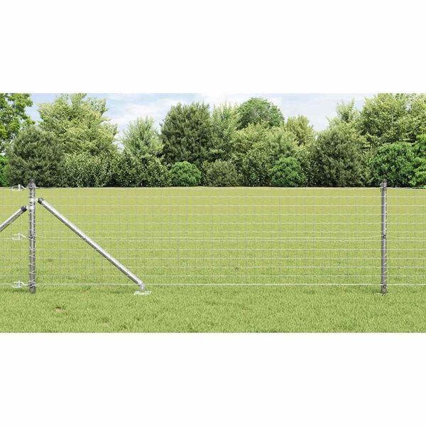 vidaXL Fence Post 13 pcs Silver Steel