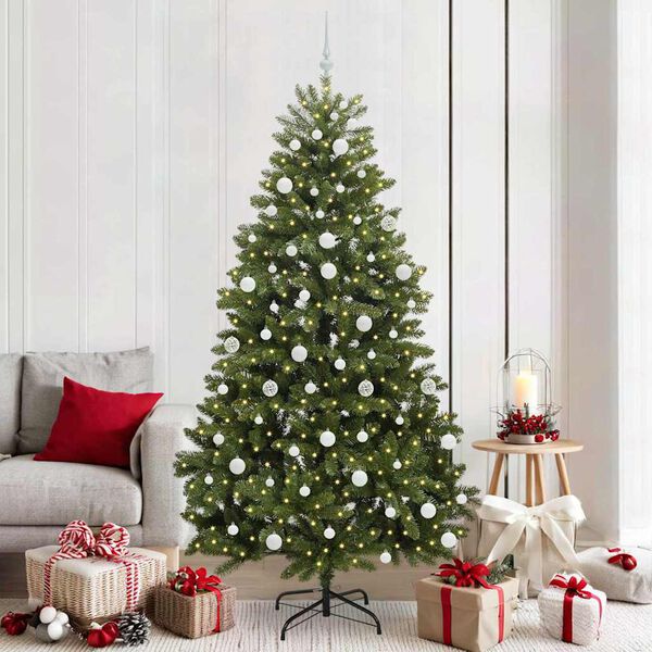 vidaXL Artificial Christmas Tree Green 210 cm PVC and Metal
