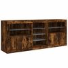 vidaXL Sideboard with LED Lights Smoked Oak 162x37x67 cm