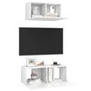 vidaXL 2 Piece TV Cabinet Set High Gloss White Engineered Wood