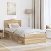 vidaXL Bed Frame with Headboard Sonoma Oak 75 x 190 cm Solid Pine Wood